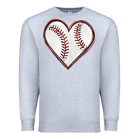Heather Grey baseball heart Premium Sweatshirt - texasbilliewilder