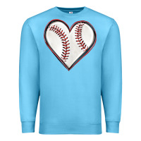 Ocean Blue baseball heart Premium Sweatshirt - texasbilliewilder