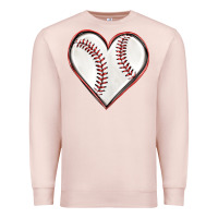 Pale Pink baseball heart Premium Sweatshirt - texasbilliewilder