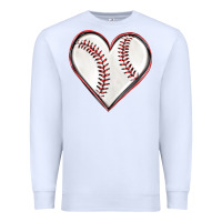 White baseball heart Premium Sweatshirt - texasbilliewilder