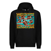 Black football turquoise sunflower Premium Hoodie - JahusDesignShop