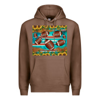 Chestnut football turquoise sunflower Premium Hoodie - JahusDesignShop