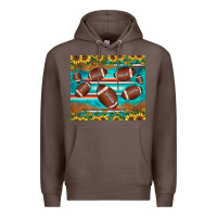 Coffee football turquoise sunflower Premium Hoodie - JahusDesignShop