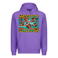 Purple football turquoise sunflower Premium Hoodie - JahusDesignShop