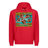Red football turquoise sunflower Premium Hoodie - JahusDesignShop