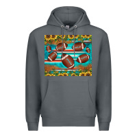 Rock football turquoise sunflower Premium Hoodie - JahusDesignShop