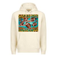 Sandshell football turquoise sunflower Premium Hoodie - JahusDesignShop