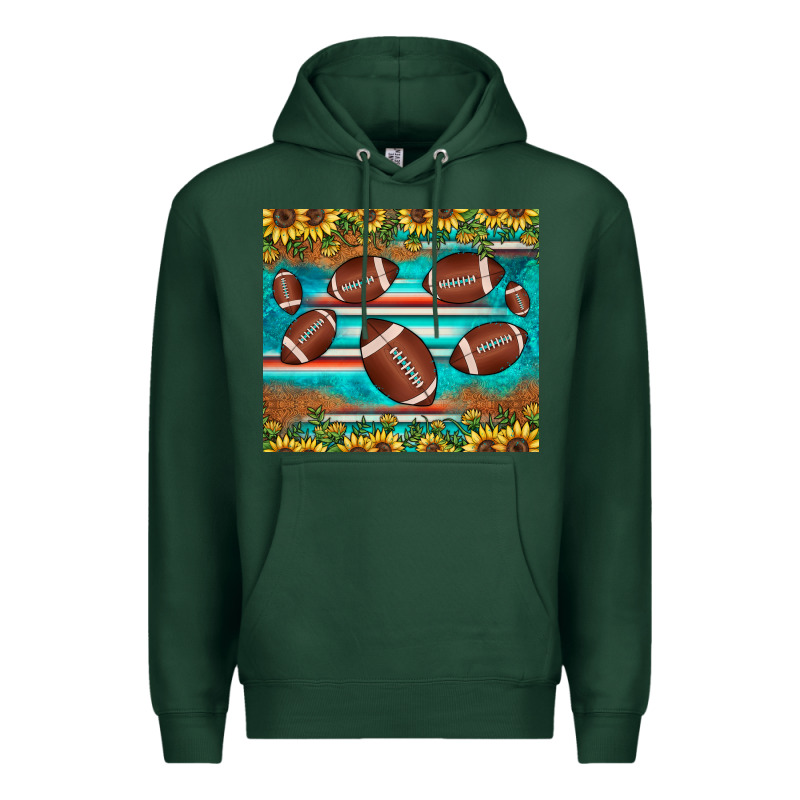 Football Turquoise Sunflower Premium Hoodie by JahusDesignShop | Teevron
