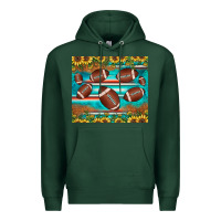 Sports Green football turquoise sunflower Premium Hoodie - JahusDesignShop