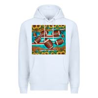 White football turquoise sunflower Premium Hoodie - JahusDesignShop