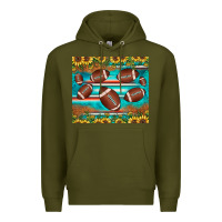 Army Green football turquoise sunflower Premium Hoodie - JahusDesignShop