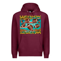 Burgundy football turquoise sunflower Premium Hoodie - JahusDesignShop