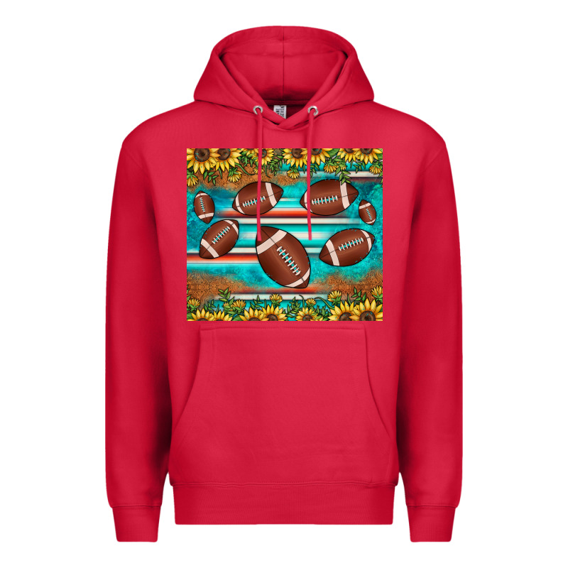 Football Turquoise Sunflower Premium Hoodie by JahusDesignShop | Teevron