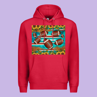 Football Turquoise Sunflower Premium Hoodie Designed By Jahusdesignshop