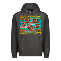 Charcoal Heather football turquoise sunflower Premium Hoodie - JahusDesignShop