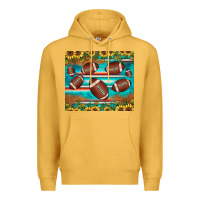 Mustard football turquoise sunflower Premium Hoodie - JahusDesignShop