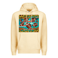 Pina Colada football turquoise sunflower Premium Hoodie - JahusDesignShop