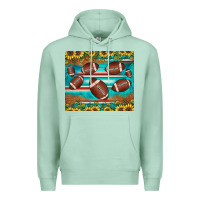 Seafoam football turquoise sunflower Premium Hoodie - JahusDesignShop