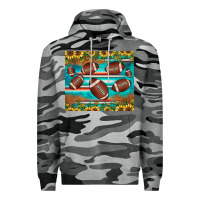 Slate Camo football turquoise sunflower Premium Hoodie - JahusDesignShop
