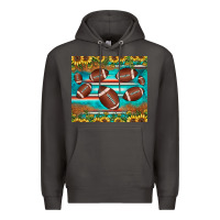 Smoke football turquoise sunflower Premium Hoodie - JahusDesignShop