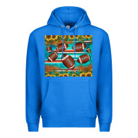 True Royal football turquoise sunflower Premium Hoodie - JahusDesignShop