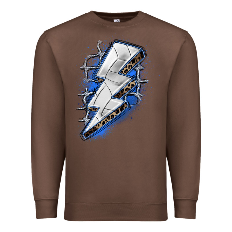 Volleyball Lightning Bolt Premium Sweatshirt by Zillion Design Studio | Teevron