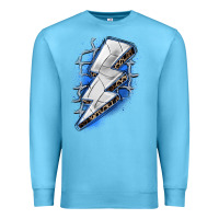 Ocean Blue volleyball lightning bolt Premium Sweatshirt - Zillion Design Studio