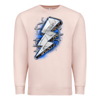 Pale Pink volleyball lightning bolt Premium Sweatshirt - Zillion Design Studio