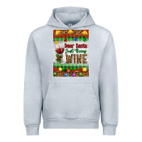 Heather Grey Christmas Dear Santa Just Bring Wine Urban Hoodie - Artiststas