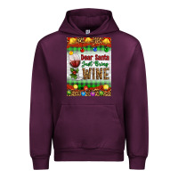 Mauve Wine Christmas Dear Santa Just Bring Wine Urban Hoodie - Artiststas