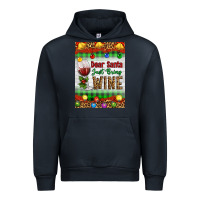 Navy Christmas Dear Santa Just Bring Wine Urban Hoodie - Artiststas