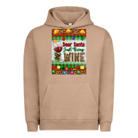 Pigment Burro Christmas Dear Santa Just Bring Wine Urban Hoodie - Artiststas
