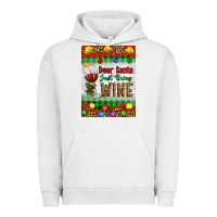 Pigment Lunar Rock Christmas Dear Santa Just Bring Wine Urban Hoodie - Artiststas