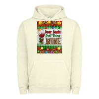 Pigment Pistachio Christmas Dear Santa Just Bring Wine Urban Hoodie - Artiststas