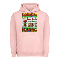 Pigment Salmon Christmas Dear Santa Just Bring Wine Urban Hoodie - Artiststas