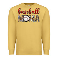 Antique Gold baseball mama with leopard Premium Sweatshirt - texasbilliewilder