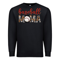 Black baseball mama with leopard Premium Sweatshirt - texasbilliewilder