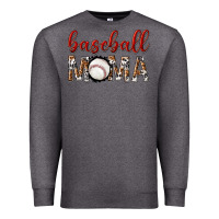 Charcoal Heather baseball mama with leopard Premium Sweatshirt - texasbilliewilder