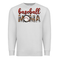 Dove Grey baseball mama with leopard Premium Sweatshirt - texasbilliewilder