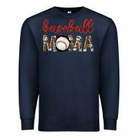 Navy baseball mama with leopard Premium Sweatshirt - texasbilliewilder