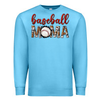 Ocean Blue baseball mama with leopard Premium Sweatshirt - texasbilliewilder