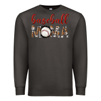 Smoke baseball mama with leopard Premium Sweatshirt - texasbilliewilder