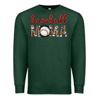 Sports Green baseball mama with leopard Premium Sweatshirt - texasbilliewilder