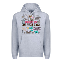 Heather Grey i am proud of all that i am Premium Hoodie - Artiststas