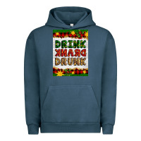 Pigment Midnight Navy Christmas Drink Drank Drunk Urban Hoodie - Artiststas