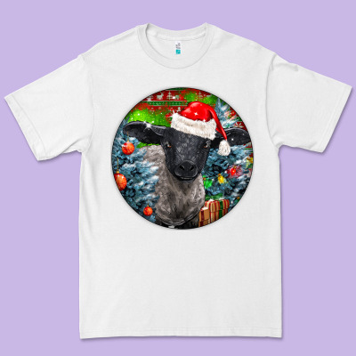 Christmas Suffolk Baby Sheep Ornament Premium Tee Designed By Lillyallendesigns