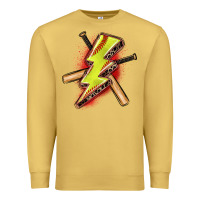 Antique Gold softball lightning bolt Premium Sweatshirt - Zillion Design Studio