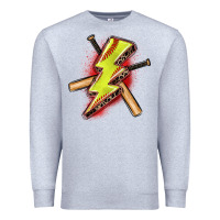 Heather Grey softball lightning bolt Premium Sweatshirt - Zillion Design Studio