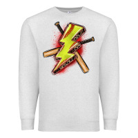 Oatmeal Heather softball lightning bolt Premium Sweatshirt - Zillion Design Studio