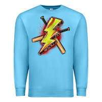 Ocean Blue softball lightning bolt Premium Sweatshirt - Zillion Design Studio